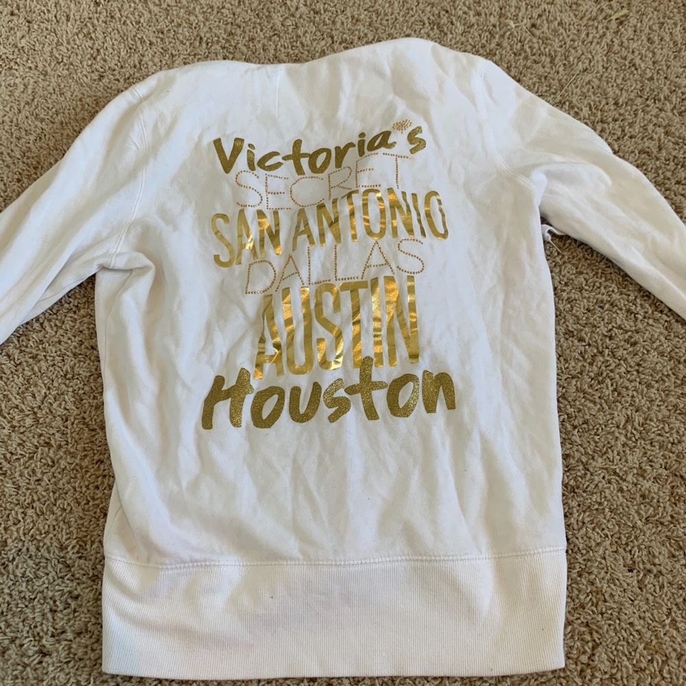 Victoria’s Secret White Texas Zipup Hoodie